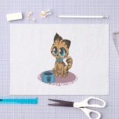 Schattige speelse, schattige kitten met kattenogen tissuepapier (Craft)