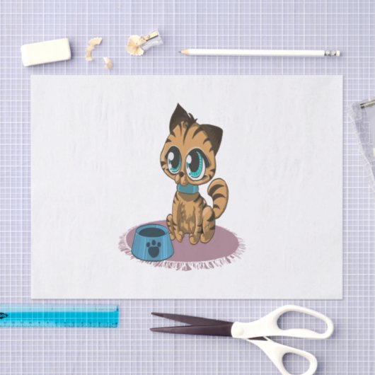 Schattige speelse, schattige kitten met kattenogen tissuepapier (Craft)