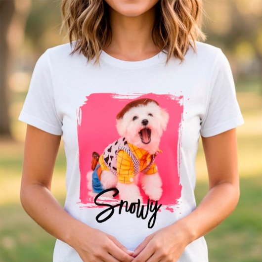 Schattige speelse script typografie naam en huisdi t-shirt