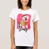 Schattige speelse script typografie naam en huisdi t-shirt (Voorkant)