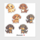 Schattige speelse teckel Cartoon Dog Sticker Art (Vel)