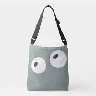 schattige, speelse, vriendelijke witte ogen met zw crossbody tas