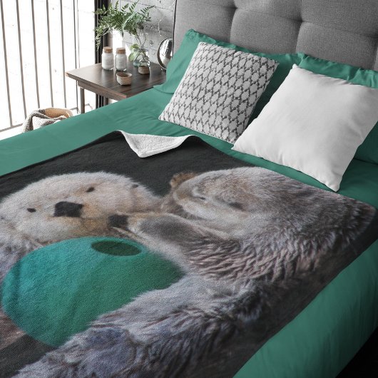 Schattige speelse zeeotters fleece deken
