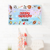 Schattige Spel Tijd Sport Balls Kids Verjaardag We Spandoek (Insitu)