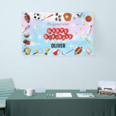 Schattige Spel Tijd Sport Balls Kids Verjaardag We Spandoek (Beurs)