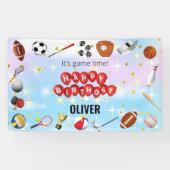 Schattige Spel Tijd Sport Balls Kids Verjaardag We Spandoek (Horizontaal)