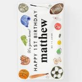 Schattige Spel Tijd Sport Balls Kids Verjaardag We Spandoek (Verticaal)