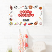 Schattige Spel Tijd Sport Balls Kids Verjaardag We Spandoek (Insitu)