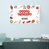 Schattige Spel Tijd Sport Balls Kids Verjaardag We Spandoek (Beurs)