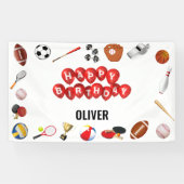 Schattige Spel Tijd Sport Balls Kids Verjaardag We Spandoek (Horizontaal)
