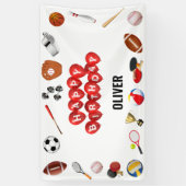 Schattige Spel Tijd Sport Balls Kids Verjaardag We Spandoek (Verticaal)