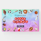 Schattige Spel Tijd Sport Balls Kids Verjaardag We Spandoek (Horizontaal)