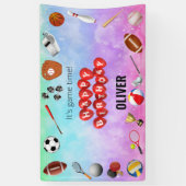 Schattige Spel Tijd Sport Balls Kids Verjaardag We Spandoek (Verticaal)