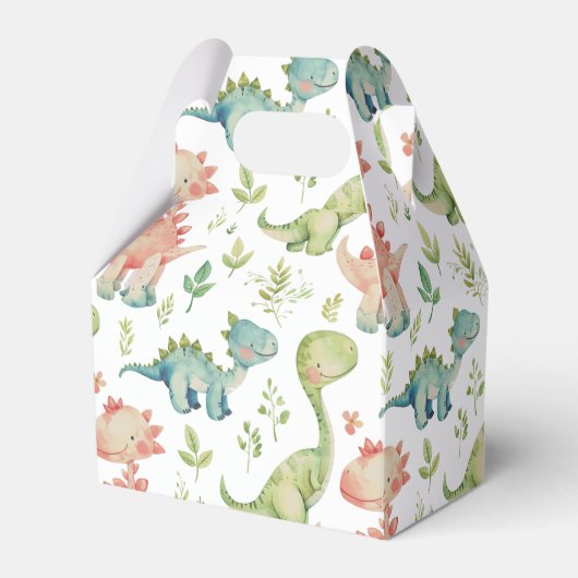 Schattige spelen dinosaurussen kinderen verjaardag bedankdoosjes (Voorkant Zijde)