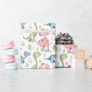 Schattige spelen dinosaurussen kinderen verjaardag cadeaupapier