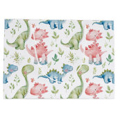 Schattige spelen dinosaurussen kinderen verjaardag groot cadeauzakje (Achterkant)