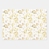 Schattige spelen dinosaurussen kinderen verjaardag inpakpapier vel (Voorkant 3)