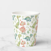 Schattige spelen dinosaurussen kinderen verjaardag papieren bekers (Achterkant)