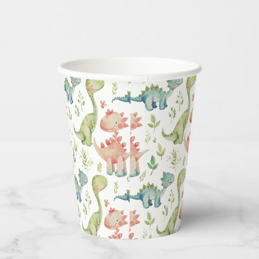 Schattige spelen dinosaurussen kinderen verjaardag papieren bekers (Rechts)