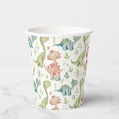 Schattige spelen dinosaurussen kinderen verjaardag papieren bekers (Voorkant)