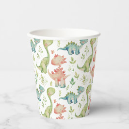 Schattige spelen dinosaurussen kinderen verjaardag papieren bekers