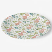 Schattige spelen dinosaurussen kinderen verjaardag papieren bordje (Gekanteld)