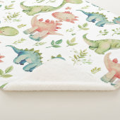 Schattige spelen dinosaurussen sherpa deken (3/4)