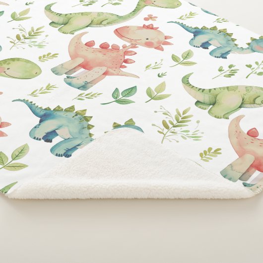 Schattige spelen dinosaurussen sherpa deken (3/4)