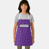Schattige spelen kinder patroonpatroon paarse aang schort (Insitu)