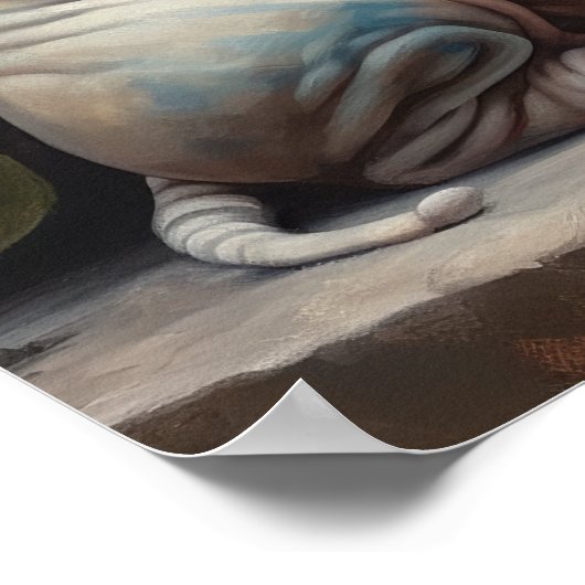 Schattige Sphynx Cat Art Print Poster (Hoek)