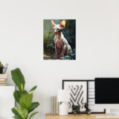 Schattige Sphynx Cat Art Print Poster (Thuiskantoor)