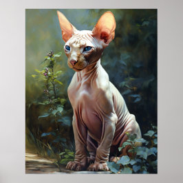 Schattige Sphynx Cat Art Print Poster