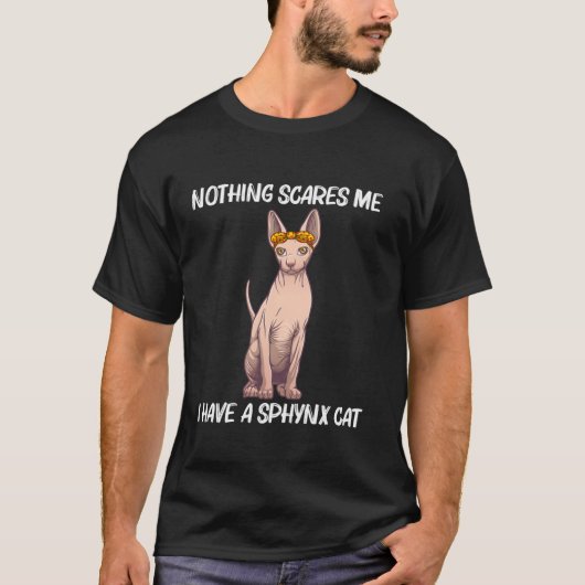 Schattige Sphynx Design voor Mannen Vrouwen Pet Ca T-shirt (Voorkant)