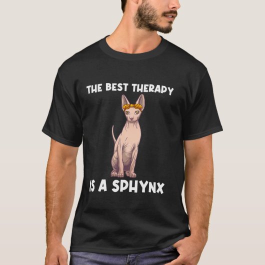 Schattige Sphynx Design voor Mannen Vrouwen Pet Ca T-shirt (Voorkant)
