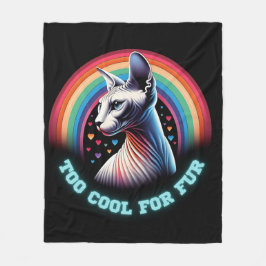 Schattige Sphynx Kat Te Cool voor Vacht Grappig Fleece Deken