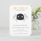 Schattige Spider Halloween Kostuumfeest Kaart (Staand voorkant)