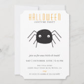 Schattige Spider Halloween Kostuumfeest Kaart (Voorkant)