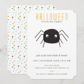 Schattige Spider Halloween Kostuumfeest Kaart (Voorkant / Achterkant)