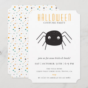 Schattige Spider Halloween Kostuumfeest Kaart