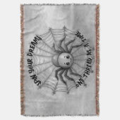 Schattige Spider Inspirerend Quote Monogram op gri Deken (Voorkant Verticaal)
