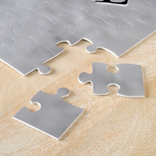 Schattige Spider Inspirerend Quote Monogram op gri Legpuzzel (Zijkant)