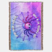 Schattige Spider Inspirerend Quote Monogram op paa Deken (Voorkant Verticaal)