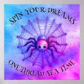 Schattige Spider Inspirerend Quote Monogram op paa Poster (Voorkant)