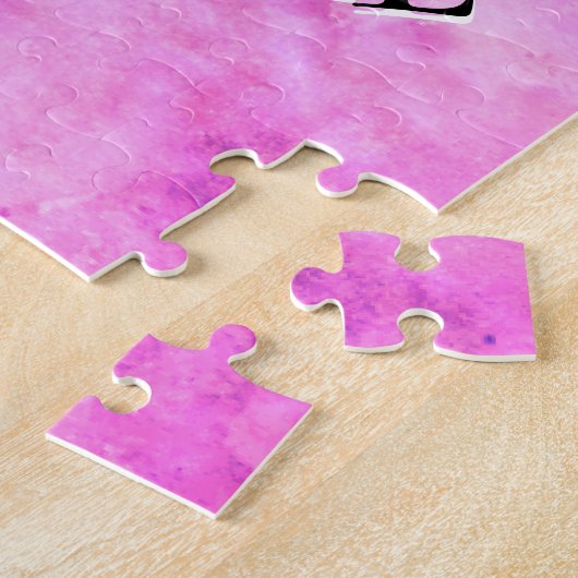 Schattige Spider Inspirerend Quote Monogram op roz Legpuzzel (Zijkant)