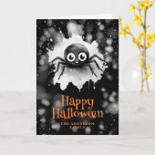 Schattige spinnenweb blij Halloween Kaart (Gele Bloem)