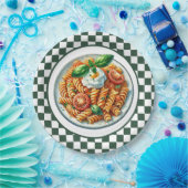 Schattige spiraalvormig pastadiner papieren bordje (Feest)