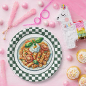 Schattige spiraalvormig pastadiner papieren bordje (Feest)