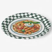 Schattige spiraalvormig pastadiner papieren bordje (Gekanteld)