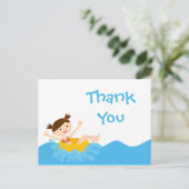Schattige Splash Girl's Pool Party Dank u briefkaa Briefkaart (Staand voorkant)