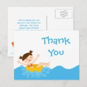Schattige Splash Girl's Pool Party Dank u briefkaa Briefkaart (Voorkant / Achterkant)